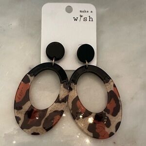 Black and Brown Oval Earrings